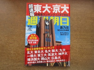 2007mn●週刊朝日 2016平成28.3.25●東大・京大・国公立前期合格ランキング/急行はまなす/吉行和子×林真理子/柳沢幸雄×アグネス・チャン