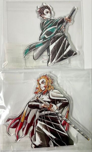 柱描き下ろしイラストWEBSHOPくじ 煉獄杏寿郎 竈門炭治郎 D賞 アクリルスタンド 2点セット ※外袋に若干汚れあり