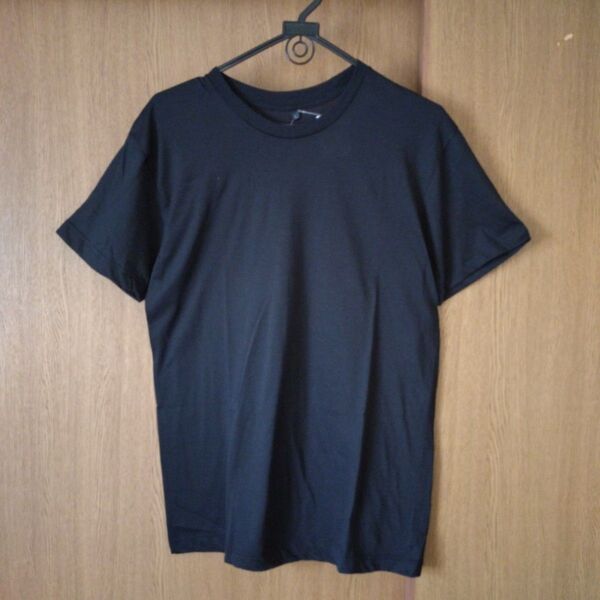 ★★ 新品 未使用 無地 シンプル トップス 半袖 Tシャツ メンズ Lサイズ 黒色