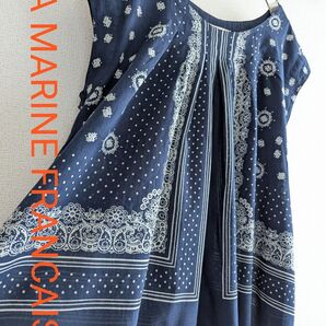 【良品】La Marine Francaise バンダナ柄 フレアープルオーバー