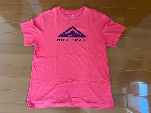 美品 NIKE ナイキ トレイル Dri-Fit ランニングTシャツ ハーフスリーブ ピンク Lサイズ