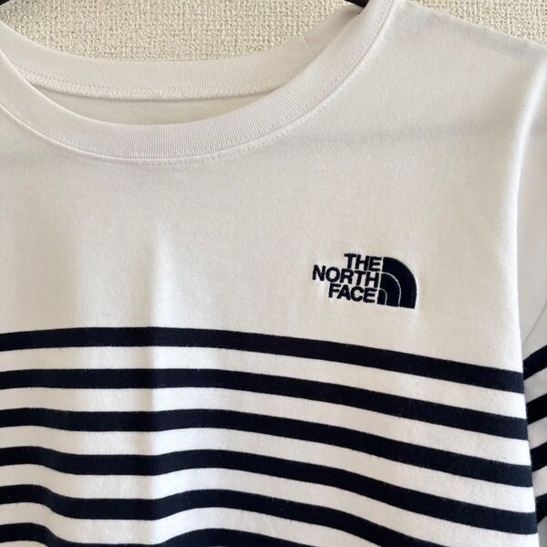 THE NORTH FACE ストライプ Tシャツ Lサイズ ノースフェイス ホワイト