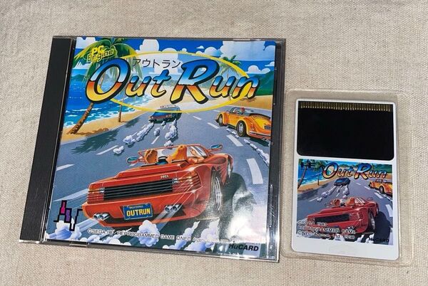 【PCE】 アウトラン プラケース、説明書付き!動作確認済み! PCエンジン HuCARD