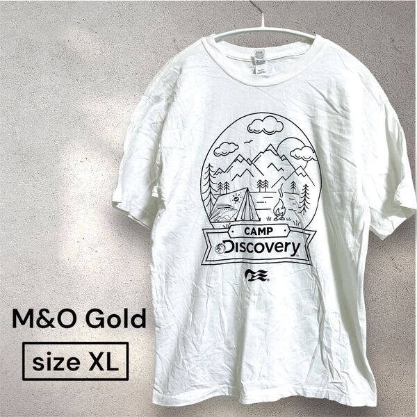 半袖Tシャツ USA製 アウトドア キャンプ XL ホワイト【海外古着】【ヴィンテージ 古着】【トップス】