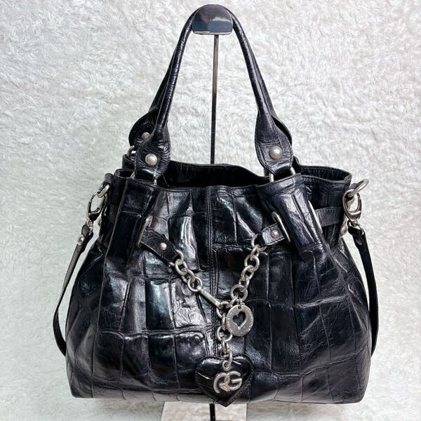 archive bag shoulder 00s y2k leather レザー トートバッグ ショルダーバッグ クロコ 型押し