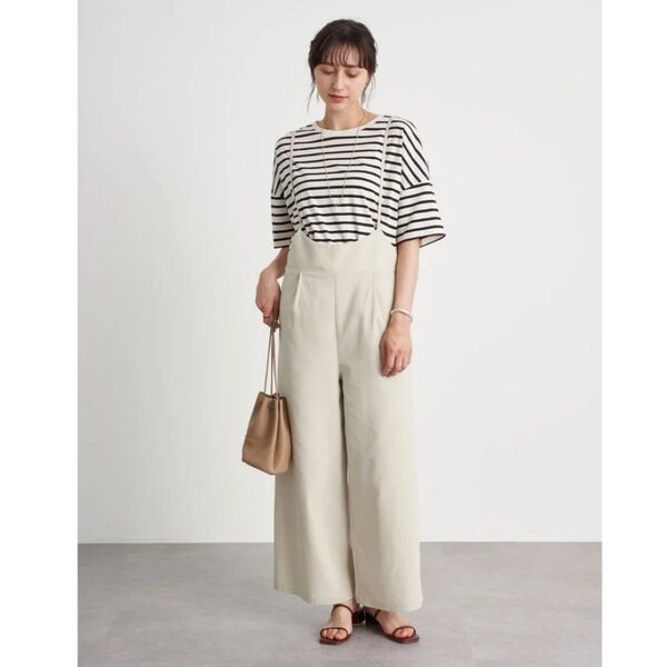 新品 タグ付 未使用 earth music&ecology サロペット リネン