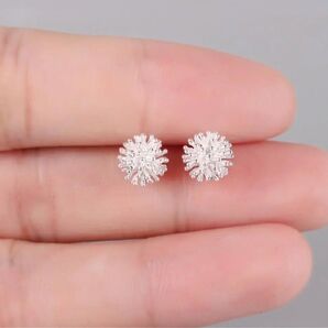 【ピアス】1ペア タンポポの綿毛 ミニピアス シルバー ピアスパーツ ピアス金具 アクセサリーパーツ たんぽぽ