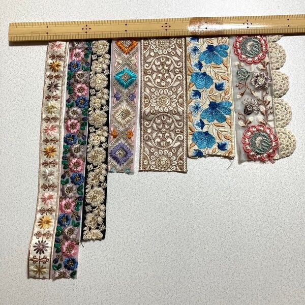 NO.121 インド刺繍リボン ハギレセット お得