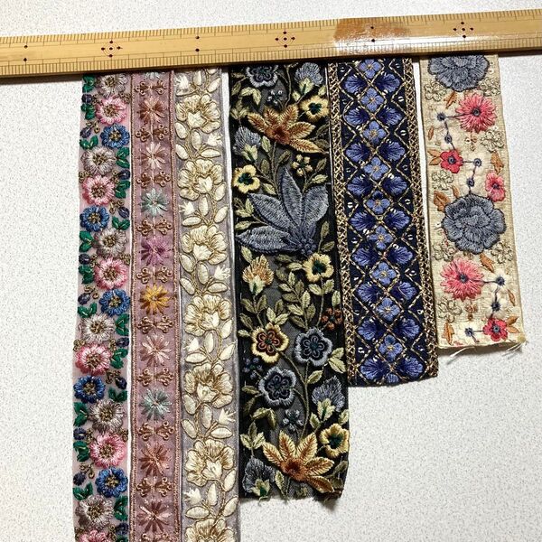NO.122 インド刺繍リボン ハギレセット お得