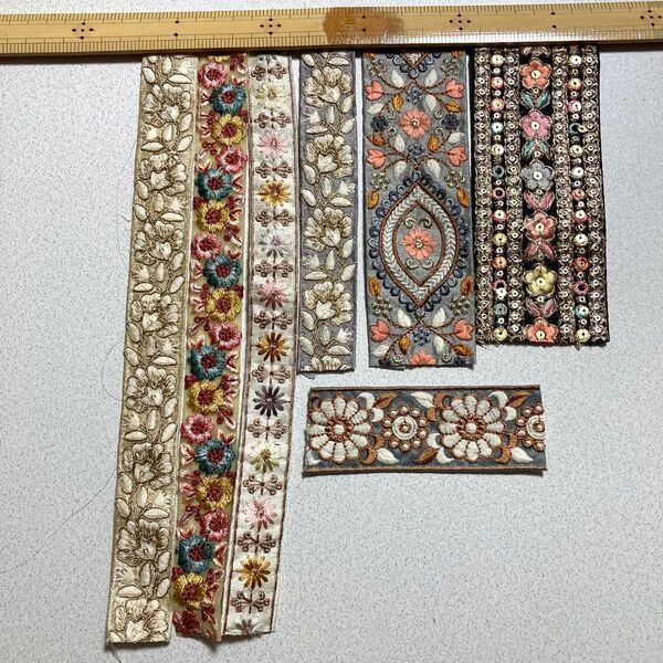 NO126 インド刺繍リボン ハギレセット お得