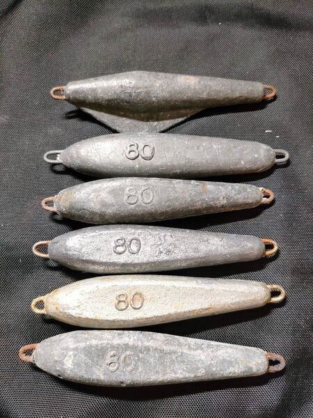 船釣り用オモリ80号6個セット 船オモリ
