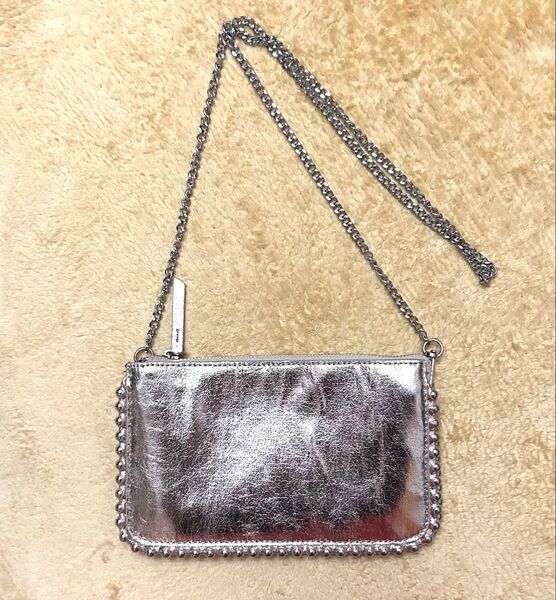美品 ザラ ZARA ショルダーバッグ シャンパンゴールド