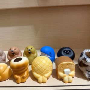 ガチャガチャ光るまちぼうけ パンの場合サメ マーモット 犬 うさぎ