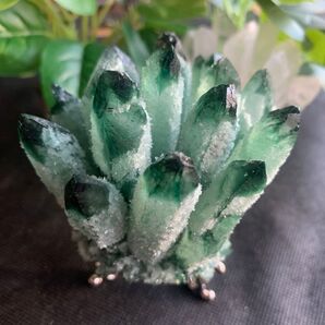 緑色の水晶クラスター約277.3g 庭園水晶クラスター ガーデンクォーツ