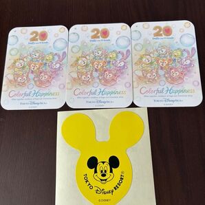 ダッフィー&フレンズ カラフルハピネス カード3枚&ミッキーバルーンシール