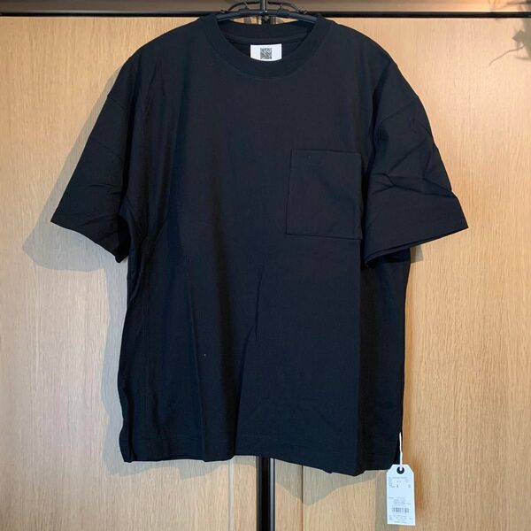 送料無料◆新品 COTORICA. 半袖Tシャツ◆メンズ L 黒ブラック ポケット ポケT コトリカ 五分袖カットソー トップス