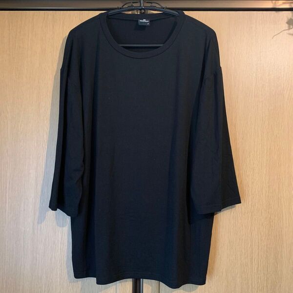 送料無料◆MONO-MART 七分袖カットソー◆メンズ 黒ブラック モノマート Tシャツ 九分袖 トップス ビッグシルエット