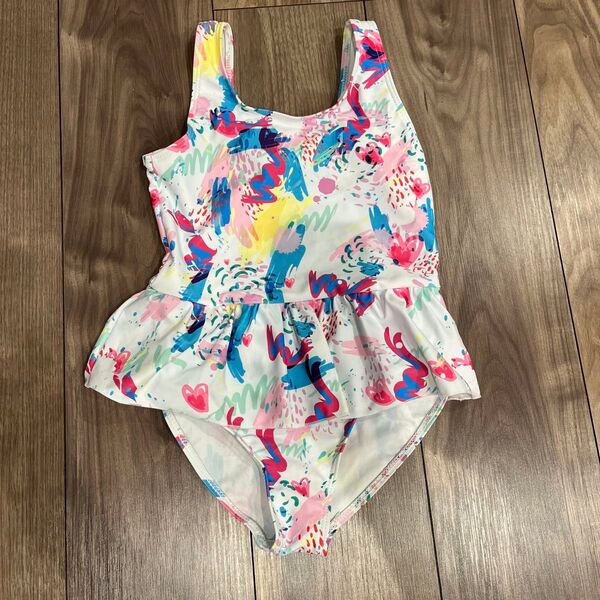 カラフルな女の子用ワンピース水着 6Y