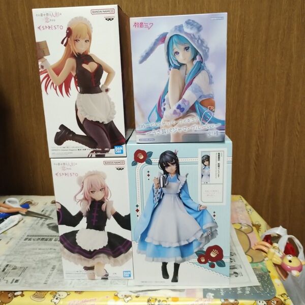 美少女フィギュア4種 その着せ替え人形は恋をする 喜多川海夢&乾紗寿叶 青春ブタ野郎 桜島麻衣&初音ミクぬーどるストッパー うさ耳