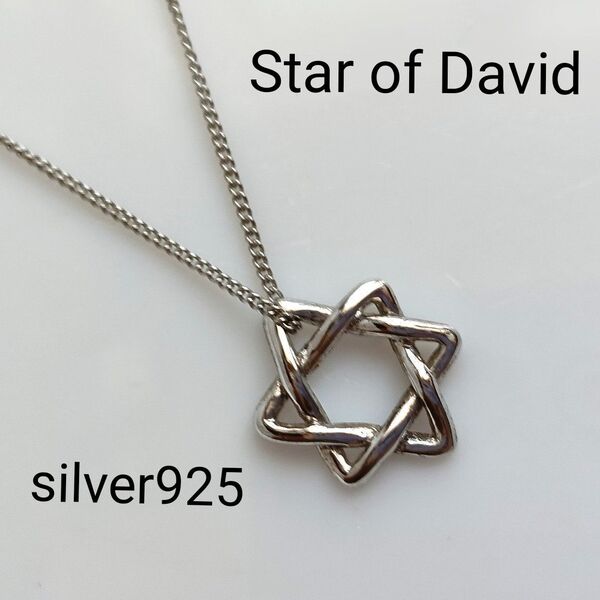 sv925 silver スターオブダビデ ダビデの星 ダビデスター 六芒星 ネックレス ヘキサグラム 男女兼用 シンプル 純銀