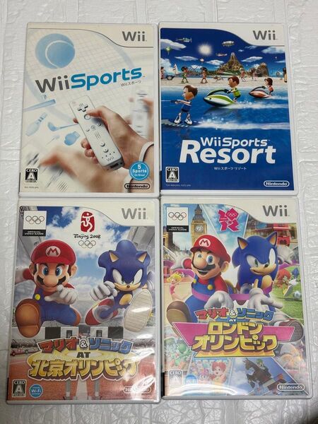 Wii Sports Resort マリオ&ソニックAT北京オリンピック ロンドンオリンピック 4本セット ソフト