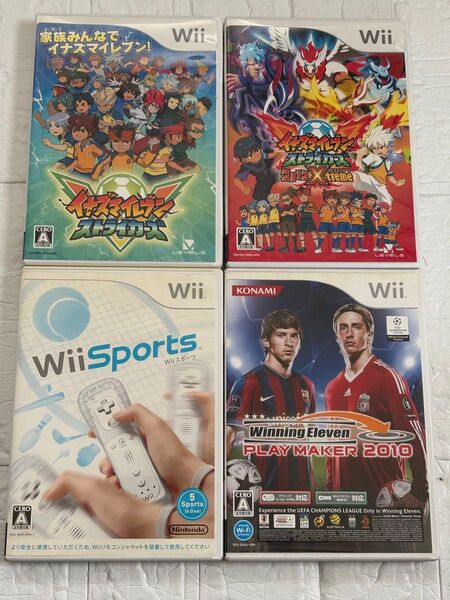 イナズマイレブン ストライカーズ2012 ウイニングイレブン プレーメーカー2010 Wii Sports ソフト 4本セット