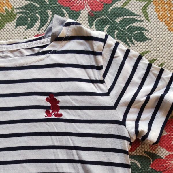 L ディズニー 半袖Tシャツ ワンポイント ミッキー