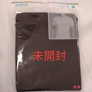 ユニクロ エアリズム クルーネックTシャツ(半袖) M ブラック 丸首 /未開封