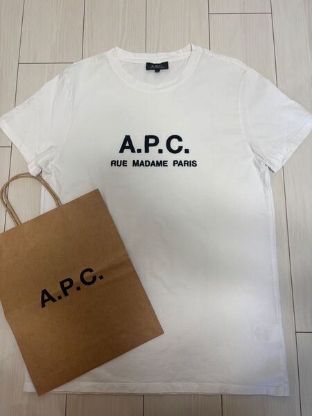 APC ロゴTシャツ 阪急メンズ館限定 ブラック刺繍 希少Lサイズ アーペーセー