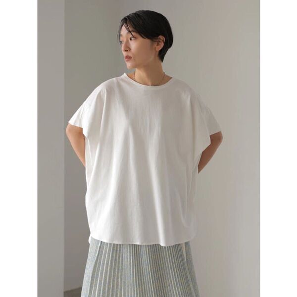 アメリカンホリック 変形ショートスリーブプルオーバー トップス カットソー Tシャツ ホワイト M