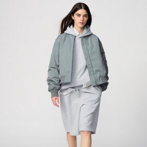 UNIQLO C ユニクロシー スウェットワイドショーツ ハーフパンツ 男女兼用 ユニセックス グレー M
