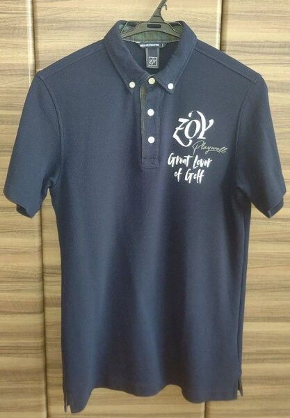 ZOY(ゾーイ) メンズ 半袖ゴルフポロシャツ (NAVY Mサイズ)
