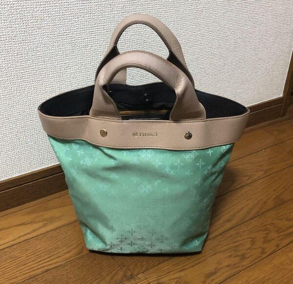 russet ラシット マカロン トートバッグ グリーン レザー ナイロン