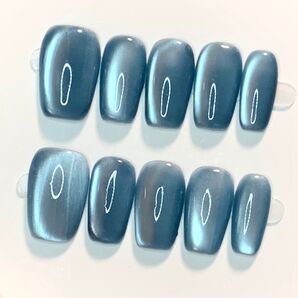 728 現品ネイルチップ Sサイズ 親指長さ20mm ハンドメイド ワンカラーマグネットうるツヤニュアンスちゅるんオフィス奥行き