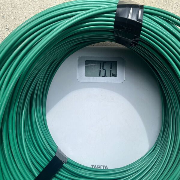 IV電線 5.5 緑 ヤザキ 重さ約、15.1キロ 長さ重さから約184メートル