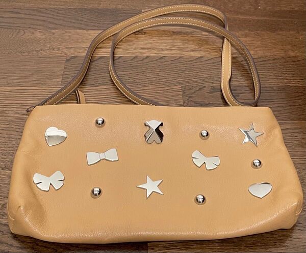極美品 TOUS トウス 本革 ポシェット ショルダーバッグ スマホショルダー ベージュ ポーチ
