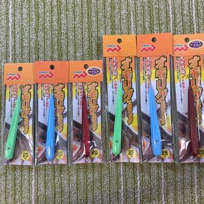 154オモリグスティック20&25号計6個セット スーパーグローブルーグローレッドラメケイムラ 鉛スッテイカメタル用ナマリ剣先攻略