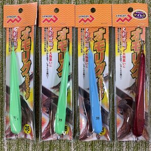 35オモリグスティック 35号 4個セット スーパーグロー ブルーグロー レッドラメケイムラ 鉛スッテイカメタル用ナマリ剣先攻略!