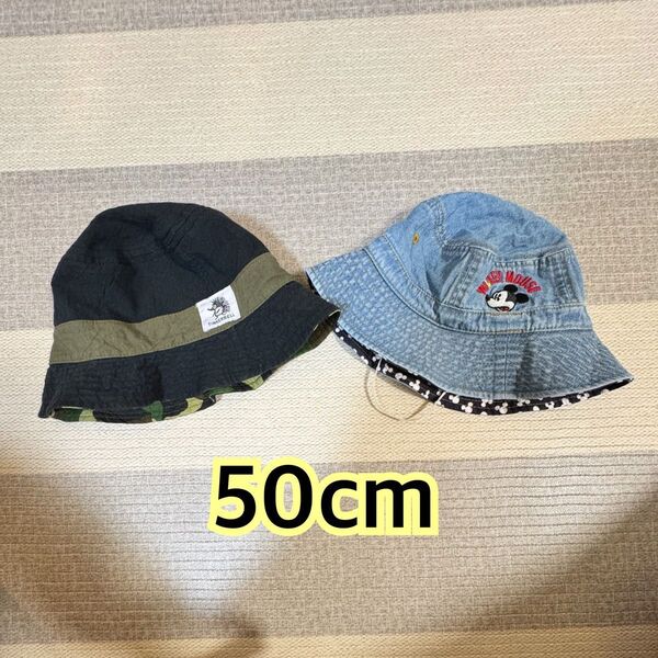 男の子 キッズ 50cm 帽子セット ミッキー バケットハット ティンカーベル ベビー