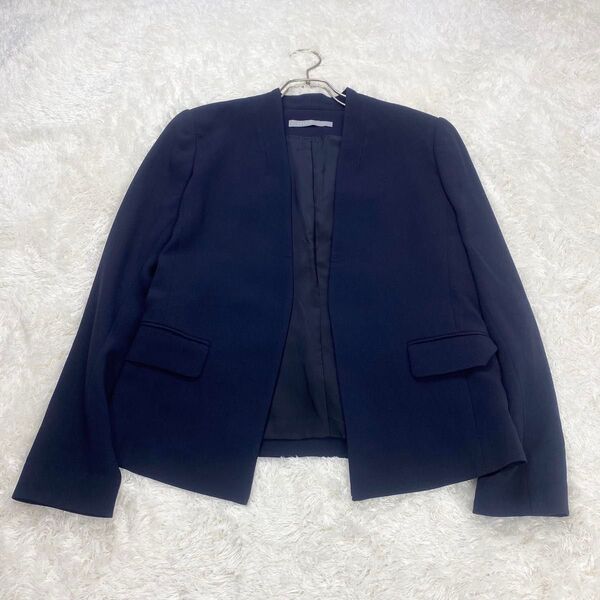 【美品近年モデル】THEORY LUXE セオリーリュクス ノーカラージャケット ネイビー KAYLEE LIFT 38