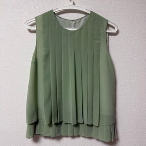 Ballsey ノースリーブ プリーツブラウス M 裏地付き 美品
