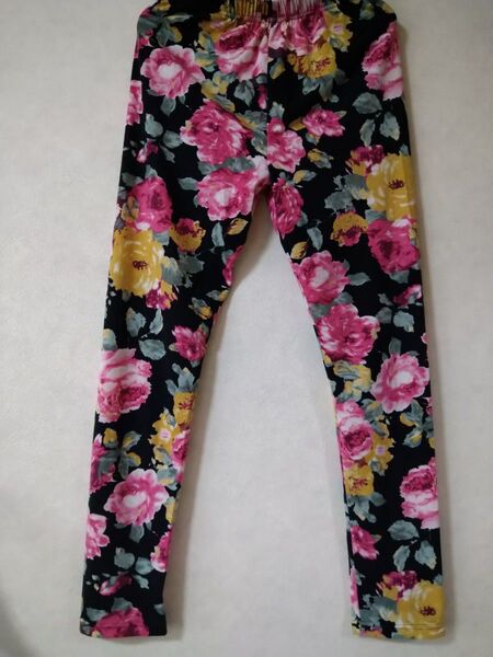 レギンス パンツ 花柄 薔薇