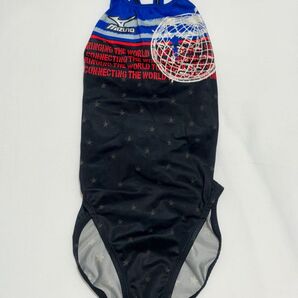 美品 MIZUNO 競泳水着 L マイティライン うろこ模様 強光沢 ハイカット ミズノ 85OH-872
