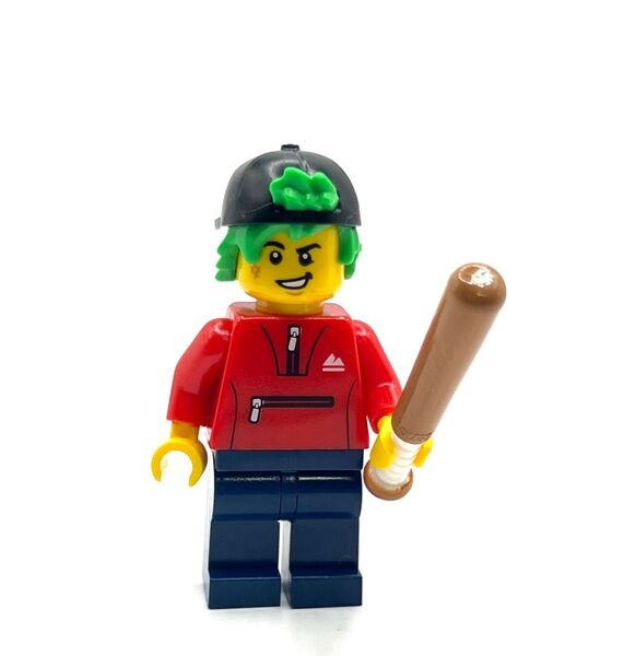新品 未使用 レゴ LEGO ミニフィグ シティ ミニフィギュア 野球少年 バット 男の子 男性 帽子