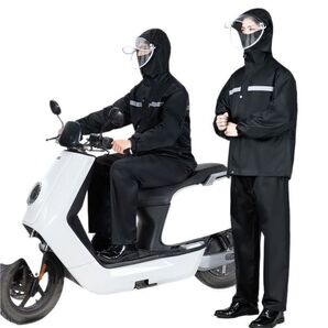 レインコート ツバ付きサンバイザー 男女兼用 レインパンツ 反射テープ 自転車 バイク 通勤 通学 レインウェア