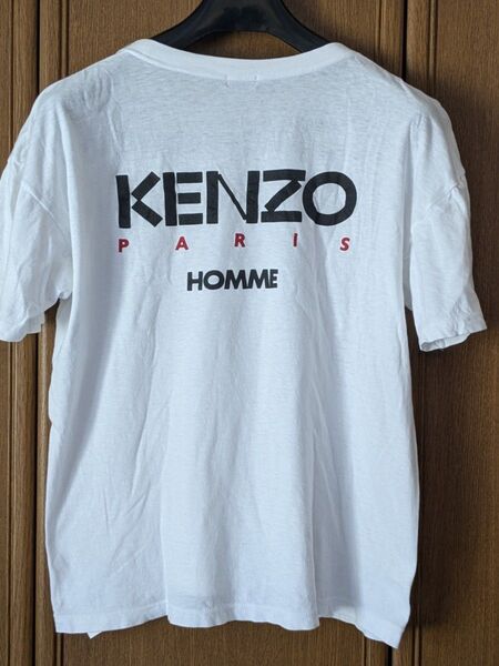 KENZO PARIS HOMME ケンゾー バックプリント デカロゴ デザイナーズ 90s 半袖Tシャツ 白色 ホワイト
