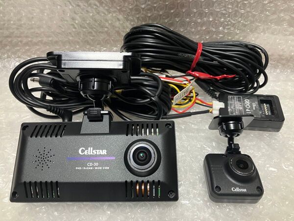 CELLSTAR セルスターCD-30 360°フルHD録画ドライブレコーダー OP品常時電源用コードgdo-41+新品64GB