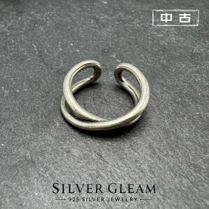 メンズ レディース ヴィンテージ クロス オープンリング