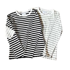 agnis b. アニエスベー ボーダーTシャツ セット サイズ1黒×白 グレー×白