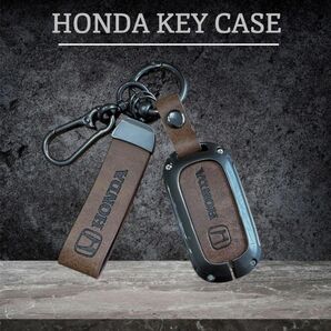 スマートキーケース キーカバー キーケース 専用設計 横向きロゴ ホンダ 新型ホンダ ヴィゼル ステップワゴン Nボックス 茶